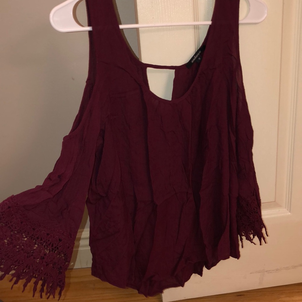 Maroon Open Shoulder Blouse